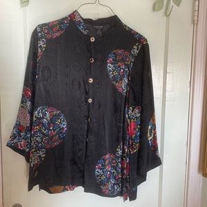 Citron Santa Monica  Blouse Flower Pattern Long Sleeve.